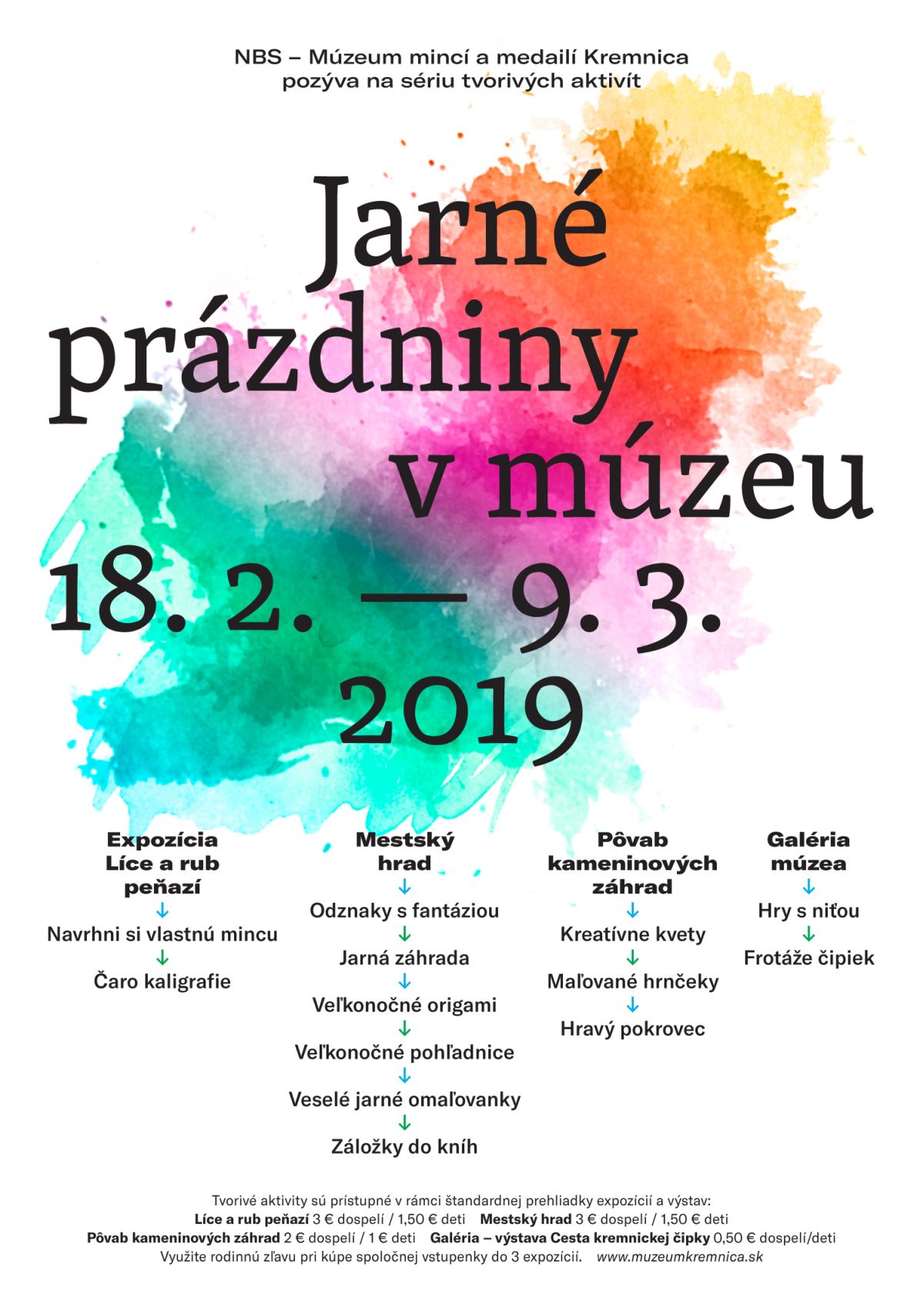 JARNÉ PRÁZDNINY V MÚZEU / 18. 2. - 9. 3. 2019 JARNÉ PRÁZDNINY V MÚZEU / 18. 2. - 9. 3. 2019