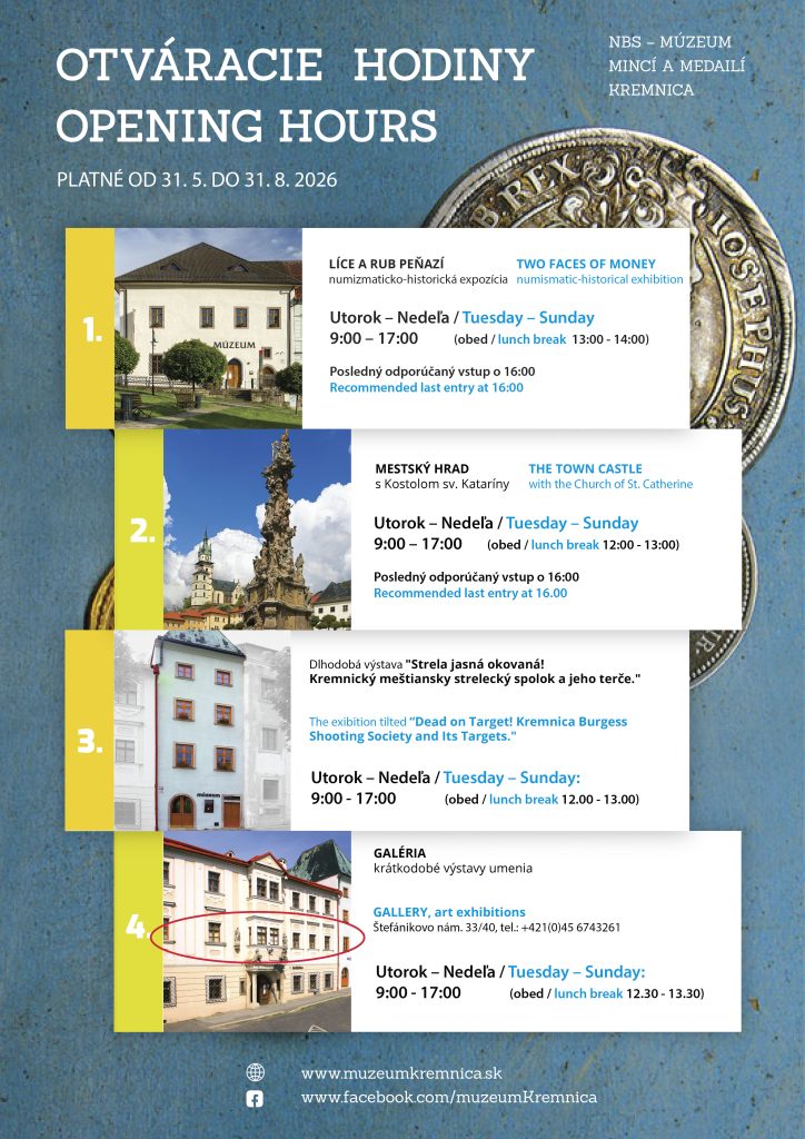 Opening hours from 31 May 2026 to 31 August 2026