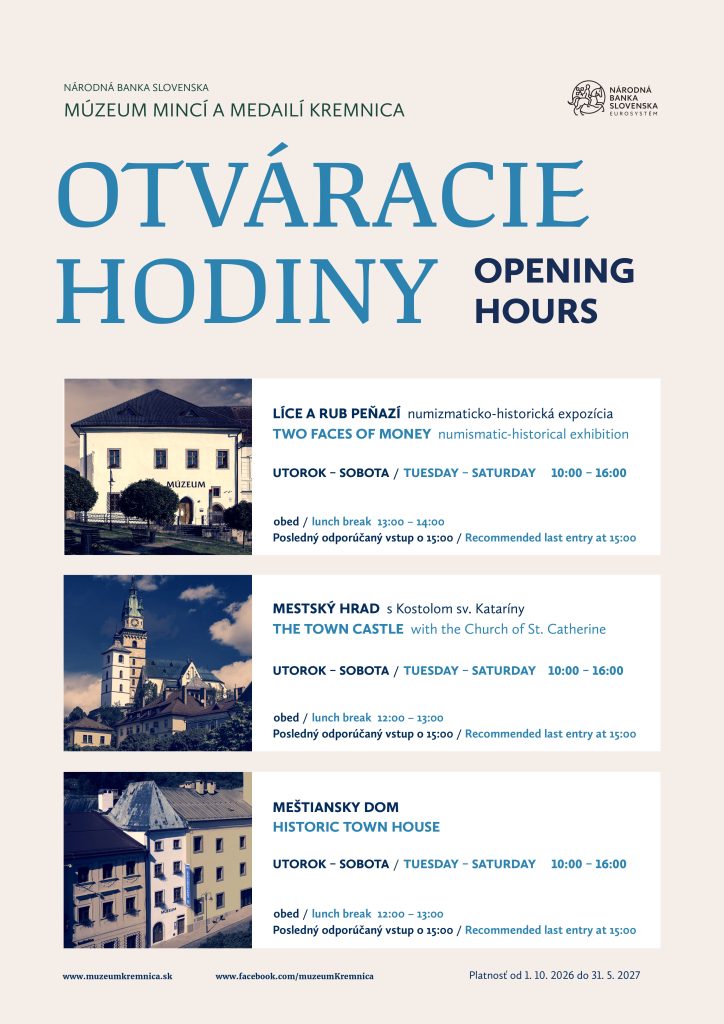 Otváracie hodiny platné od 1.10.2026 do 31.5.2027