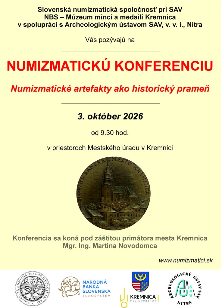 Numizmatická konferencia v Kremnici, 3.10.2026